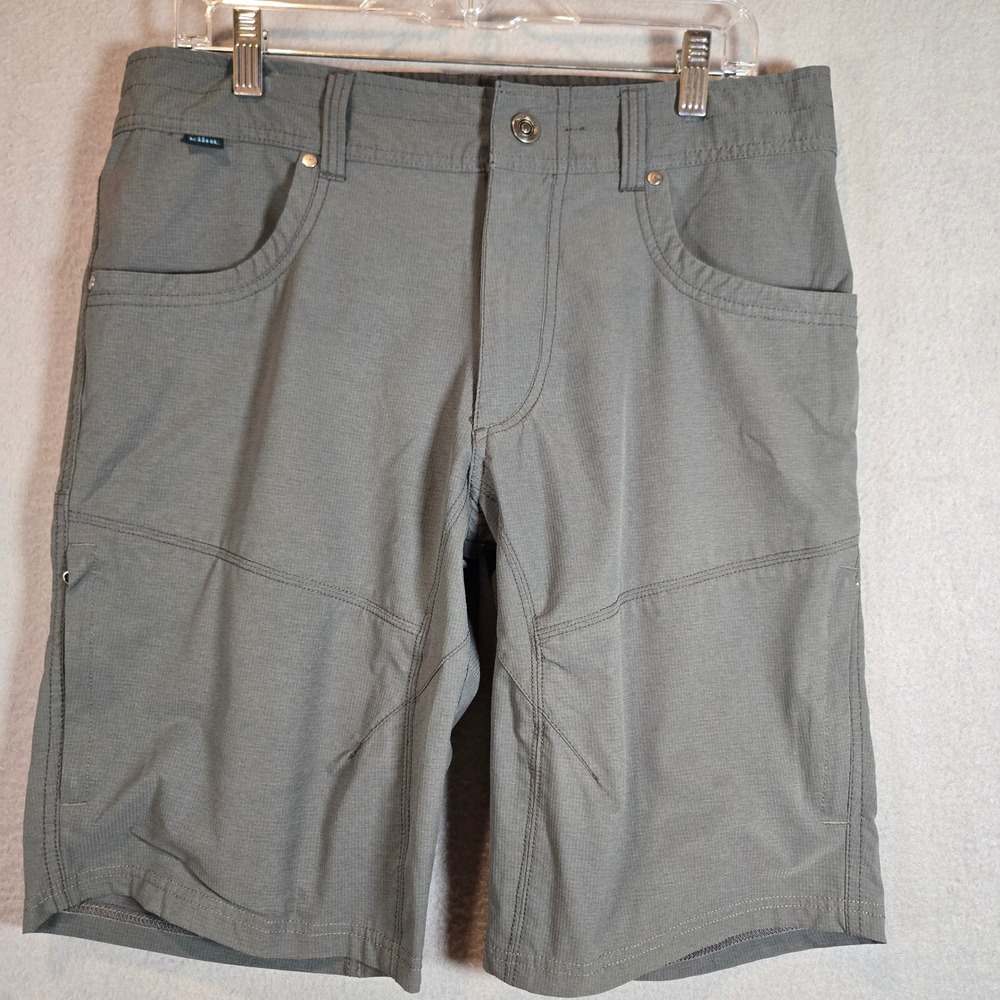 Kuhl Shorts Mens 34 Renegade Charcoal Gray Ripstop Cargo Hiking Outdoor Active - Picture 9 of 14